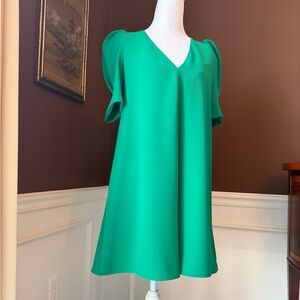 Zara Women’s Shortsleeve Trapeze Dress Kelly Green NWT Size Small